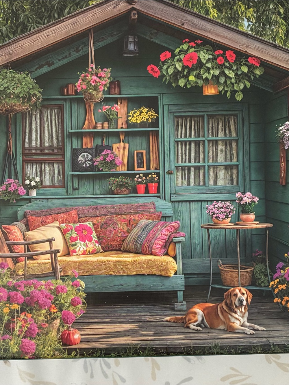 Green Wooden Garden room 1000 piece puzzle